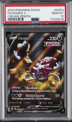 2023 POKEMON SWORD & SHIELD CROWN ZENITH #GG53 FULL ART/HOOPA V PSA 10 - Image 1