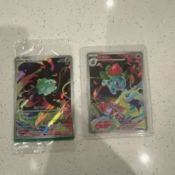 Bulbasaur and Ivysaur Pokemon TCG Mega Evolutions FULL ART Promo/Pull NM - Image 1