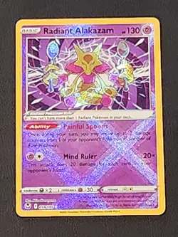 Radiant Alakazam 059/195 Swsh12: Silver Tempest Holo Pokemon TCG NM - Image 1