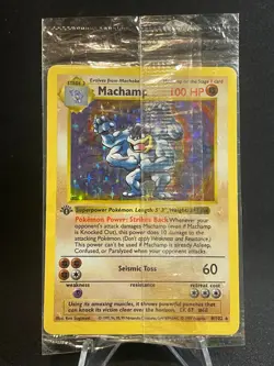Pokemon Sealed 1st Edition Shadowless Base Set Machamp 8/102 Vintage Rare - Image 1