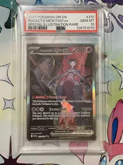 2025 POKEMON DRI EN-DESTINED RIVALS #231 TEAM ROCKET'S MEWTWO EX PSA 10 - Image 1