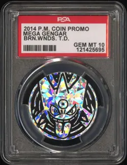 PSA 10 Pokemon Promo Coin Mega Gengar XY Phantoms Forces Theme Deck POP 4 - Image 1