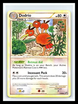 💥 Dodrio Pokemon 2010 TCG (Undaunted) Non Holo Rare Vintage # 11/90 - Image 1