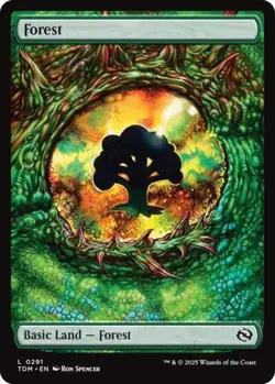 MTG English Forest (0291) NM Foil Tarkir: Dragonstorm - Image 1