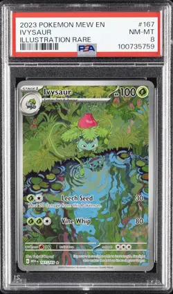 2023 POKEMON MEW EN-151 ILLUSTRATION RARE #167 IVYSAUR PSA 8 - Image 1