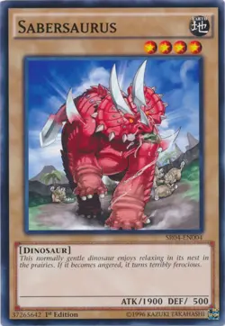 Yugioh! MP Sabersaurus - SR04-EN004 - Common - 1st Edition Moderately Played, En - Image 1