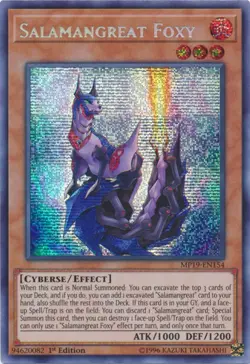 Yugioh! MP Salamangreat Foxy - MP19-EN154 - Prismatic Secret Rare - 1st Edition - Image 1