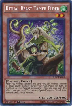 Yugioh! MP Ritual Beast Tamer Elder - THSF-EN023 - Secret Rare - 1st Edition Mod - Image 1