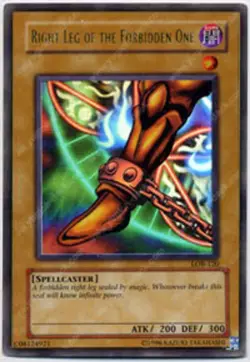 Yugioh! MP Right Leg of the Forbidden One - LOB-120 - Ultra Rare - Unlimited Edi - Image 1