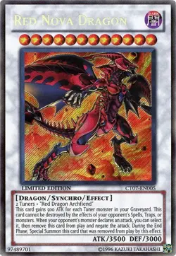 Yugioh! MP Red Nova Dragon - CT07-EN005 - Secret Rare - Limited Edition Moderate - Image 1