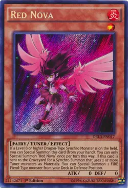 Yugioh! MP Red Nova - DRL3-EN017 - Secret Rare - 1st Edition Moderately Played, - Image 1