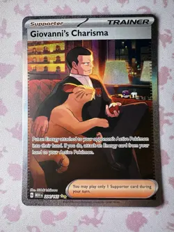 Pokemon TCG Giovanni's Charisma SIR Scarlet & Violet 151 Card 204/165 - Image 1