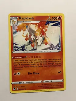 Pokemon Card Silver Tempest Non Holographic Rapidash 022/159 NM - Image 1