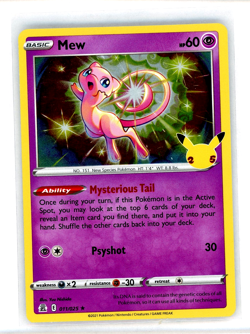 Mew # 011/025 Holo Rare 2021 Pokemon Card Celebrations 25th Anniversary NM - Image 1