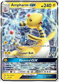 Ampharos GX 43/181 - Team Up - Ultra Rare Holo Pokemon Card - Near Mint (NM) - Image 1