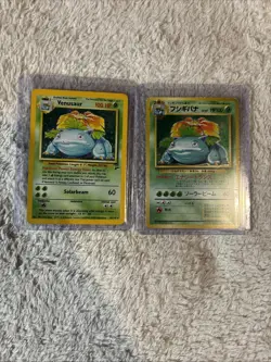 (2) Venasaur Base Set Holo & Japanese Venasaur Holo 1999 Pokemon Card - Image 1