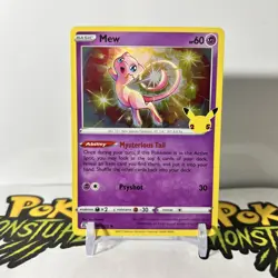 Pokemon TCG: Celebrations Mew 011/025 25th Anniversary Holo Rare Card - NM - Image 1