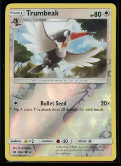 2017 Sun & Moon Trumbeak Reverse Holo Pokemon Card #107 - Image 1