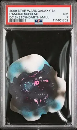 2009 TOPPS STAR WARS GALAXY SER 4 DIE-CUT SKETCH CARDS L'AMOUR SUPREME PSA 7 - Image 1