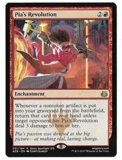 MTG Pia's Revolution Aether Revolt (AER) Rare Magic Card #091/184 Unplayed - Image 1