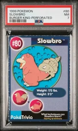 1999 Pokemon Burger King Perforated Slowbro NM PSA 7 Pokemon Card - Image 1