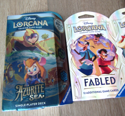 4 NEW SEALED DISNEY LORCANA TRADING CARD GAME PACK SET AZURITE SEA DECK FABLED ! - Image 2
