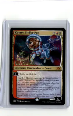 MTG Unfinity #166 Comet, Stellar Pup Mythic - Image 1