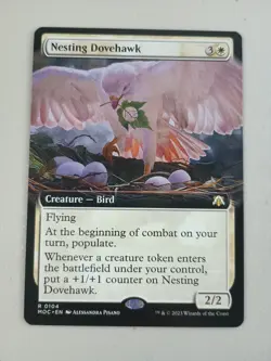 Magic The Gathering Nesting Dovehawk Extended Art R 104 MOC NM MTG - Image 1