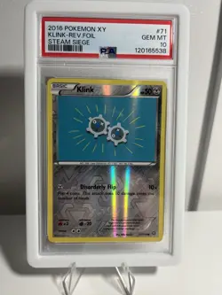 PSA 10 💎 Klink Steam Siege Reverse Holo 71/114 XY Pokemon Card Gem Mint Pop 2! - Image 1