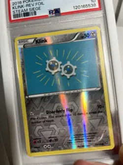 PSA 10 💎 Klink Steam Siege Reverse Holo 71/114 XY Pokemon Card Gem Mint Pop 2! - Image 2