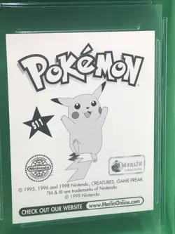 CGC 9 Mint Meowth Pokemon Merlin Series 1 #S11 Holographic Holo Sticker Vintage - Image 4