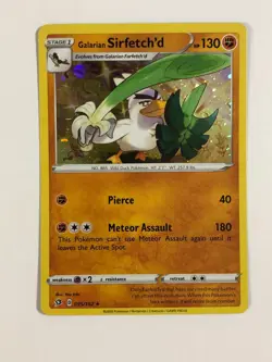 Pokemon TCG Rebel Clash Cosmos w Swirl Holographic Sirfetch'd 095/192 Near Mint. - Image 1