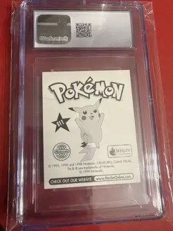Pokemon Meowth #S11 Merlin Sticker Series 1 Topps Holo - CGC 9 - Image 2