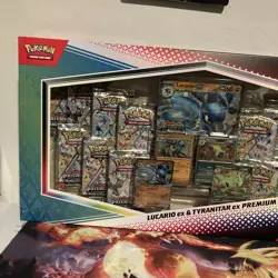PRISMATIC EVOLUTIONS Lucario EX and Tyranitar EX Premium Collection Free Shiping - Image 2