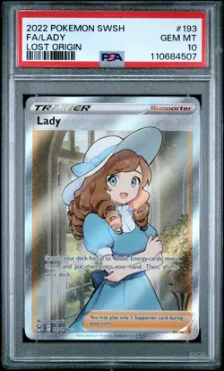 2022 POKEMON SWORD & SHIELD LOST ORIGIN #193 FULL ART/LADY PSA 10 - Image 1