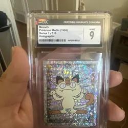 Pokemon Meowth #S11 Merlin Sticker Series 1 Topps Holo - CGC 9 - Image 1