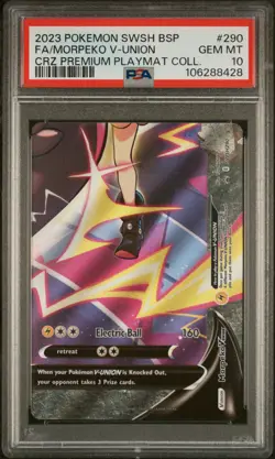 2023 POKEMON SWSH BLACK STAR PROMO #290 FULL ART/MORPEKO V-UNION PSA 10 - Image 1