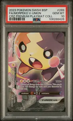 2023 POKEMON SWSH BLACK STAR PROMO #289 FULL ART/MORPEKO V-UNION PSA 10 - Image 1