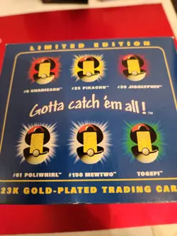 23K Gold Plated NIP UNUSED CHARIZARD Pokemon Ball Blue - Image 4