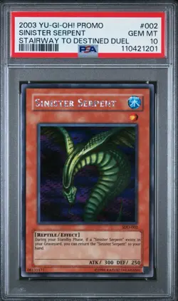 Yu-Gi-Oh! 2003 Sinister Serpent - SDD-002 Stairway To Destiny - PSA 10 GEM MINT - Image 1