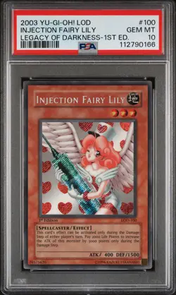 2003 YU-GI-OH! LOD-LEGACY OF DARKNESS 1ST ED #100 INJECTION FAIRY LILY PSA 10 - Image 1