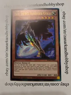 Yugioh Evil HERO Adusted Gold 1st Edition Prismatic Ultimate Rare RA04-EN029 - Image 1