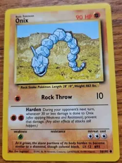 Pokemon TCG Onix 1999 Wizards Of The Coast Base Set Card 56 Near Mint Never Play - Image 5