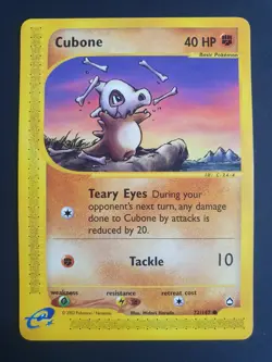 Cubone 72/147 - Aquapolis Set - Pokemon Card - Near Mint Condition - Image 1