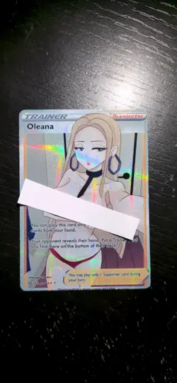Pokemon Oleana Trainer Story Anime Waifu Foil Card - Image 1
