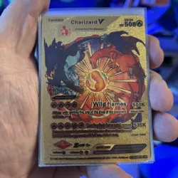 Pokemon Charizard V Evolution - Gold Foil Fan Art Card SMP 26-43 - Image 1
