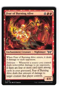 Fear of Burning Alive U Duskmourn: House of Horror 135 NM MTG Magic - Image 1