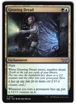 Growing Dread U Duskmourn: House of Horror 216 NM MTG Magic - Image 1