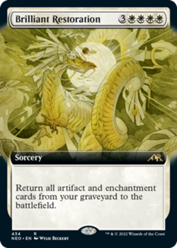 Slightly Played, English - 1 x MTG Brilliant Restoration - Extended Art Kamigawa - Image 1