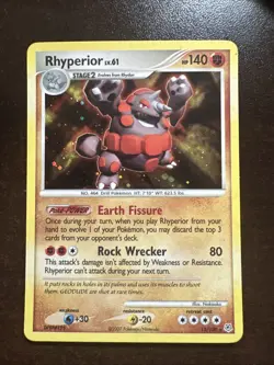Rhyperior 12/130 Holo Rare LP Pokemon TCG Diamond and Pearl Holo - Image 1